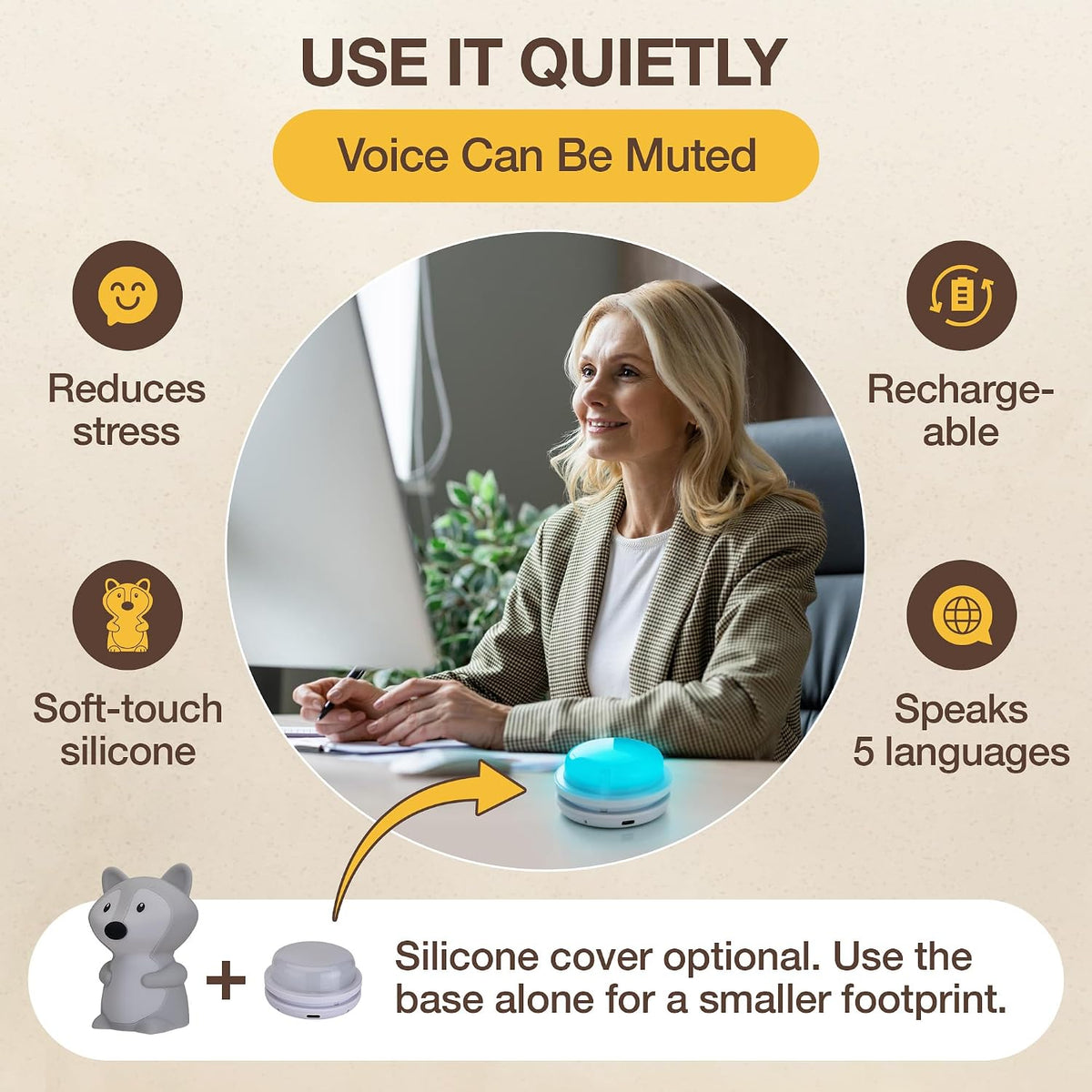 Speaking Breathing Lamp, Guided Meditation & Breathing Light, Kids & Adults
