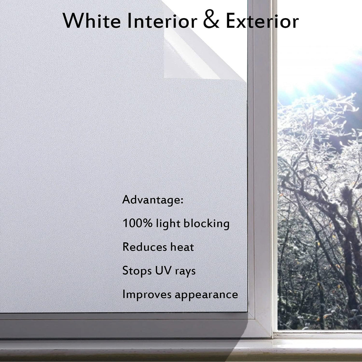 Blackout Window Film, Static Cling Window Tint 100% Light Blocking No-Glue Window Cover for Home Privacy, Room Darkening, Nap Time, Aquarium, Baby Room, Day Sleeping (Matte Black, 17.7x78.7 Inch)