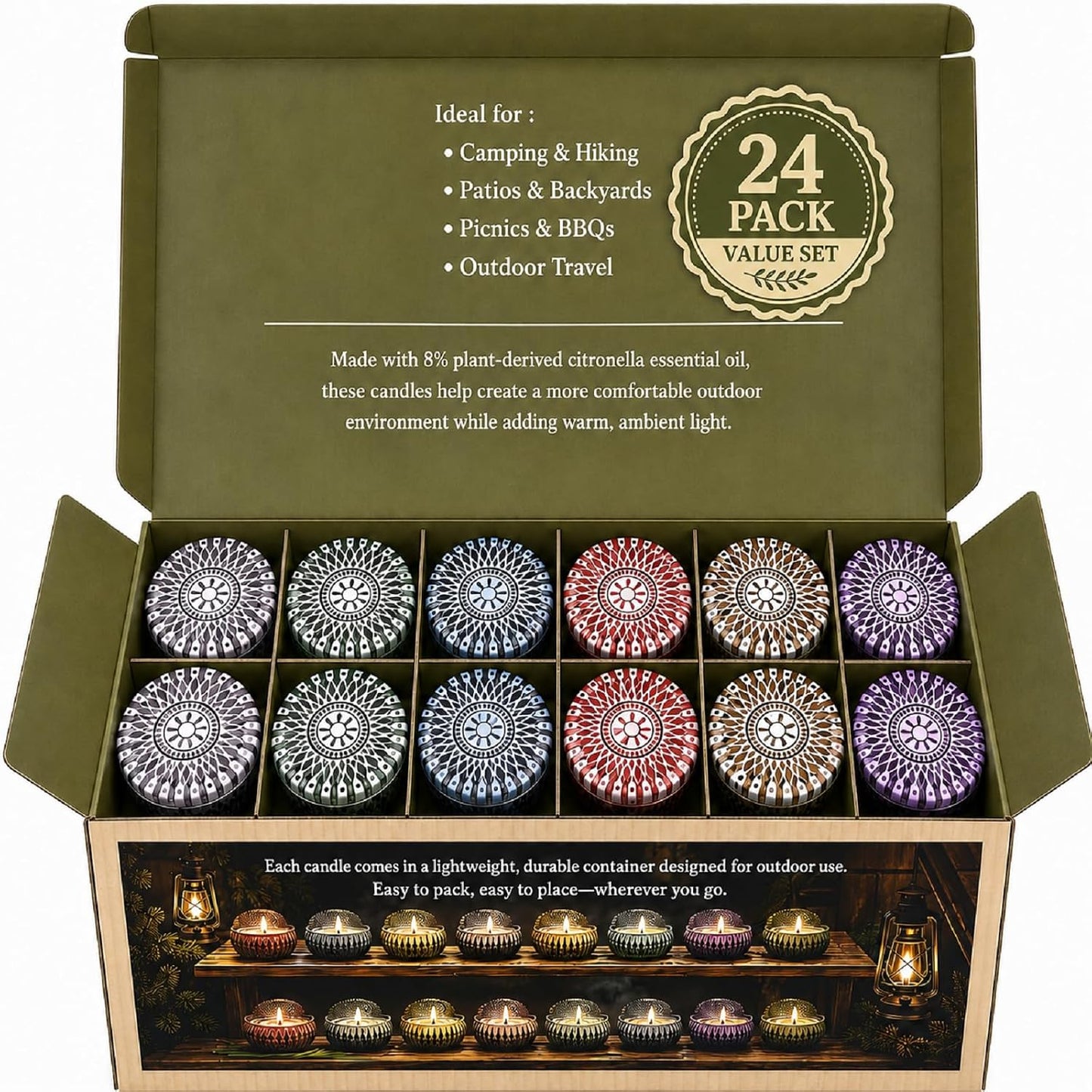 Candles, Scented Candles Gift Set for Women, 8 Pack Fruity Floral Soy Wax Aromatherapy Candles, Travel Tin Candles in Artist Gift Box, Birthday Gifts for Mom, Wife, Sister, Friend, Housewarming