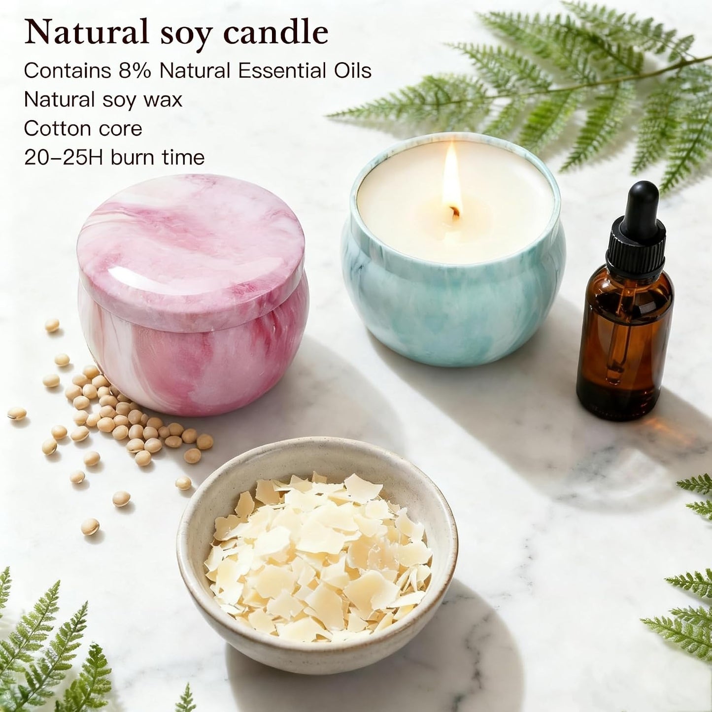 Candles, Scented Candles Gift Set for Women, 8 Pack Fruity Floral Soy Wax Aromatherapy Candles, Travel Tin Candles in Artist Gift Box, Birthday Gifts for Mom, Wife, Sister, Friend, Housewarming