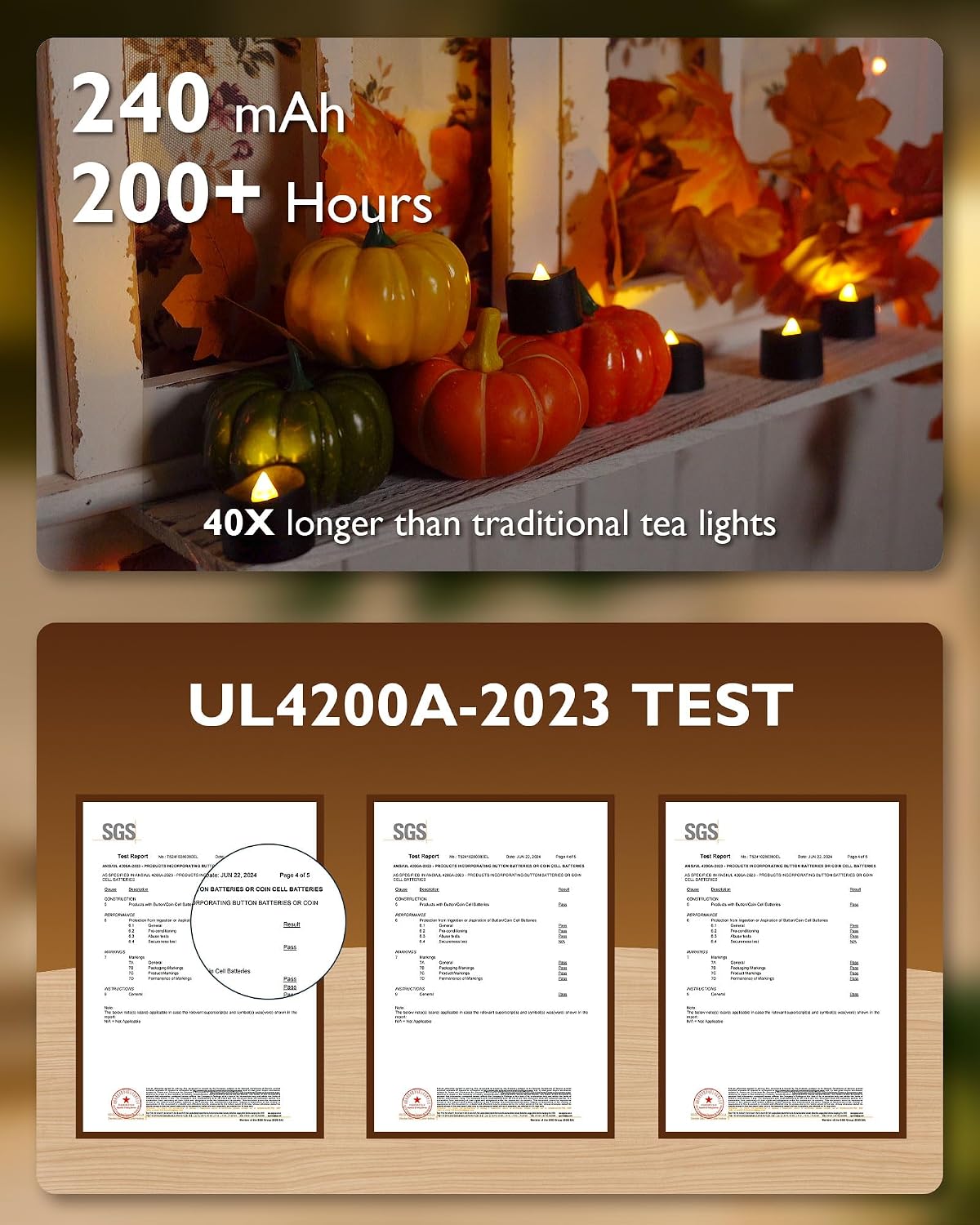 Homemory 24-Pack Flameless LED Tea Lights Candles Battery Operated, 200+Hour Fake Electric Candles TeaLights for Votive, Aniversary, Wedding Centerpiece Table Decor, Funeral, Halloween, Christmas