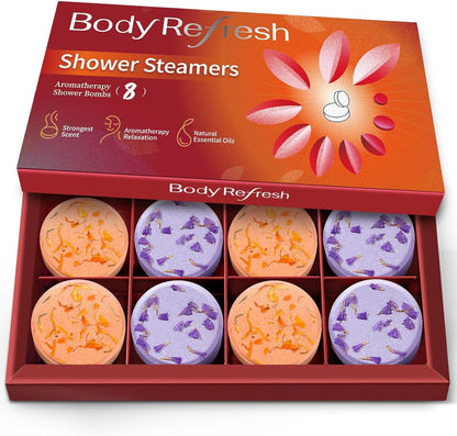 Shower Steamers Aromatherapy-8 Pack Shower Bombs with Essential Oils, Mothers Day Gifts for Mom Wife, Birthday Gifts for Women Self Care Relaxation Home SPA Teacher Appreciation Gift (Green)
