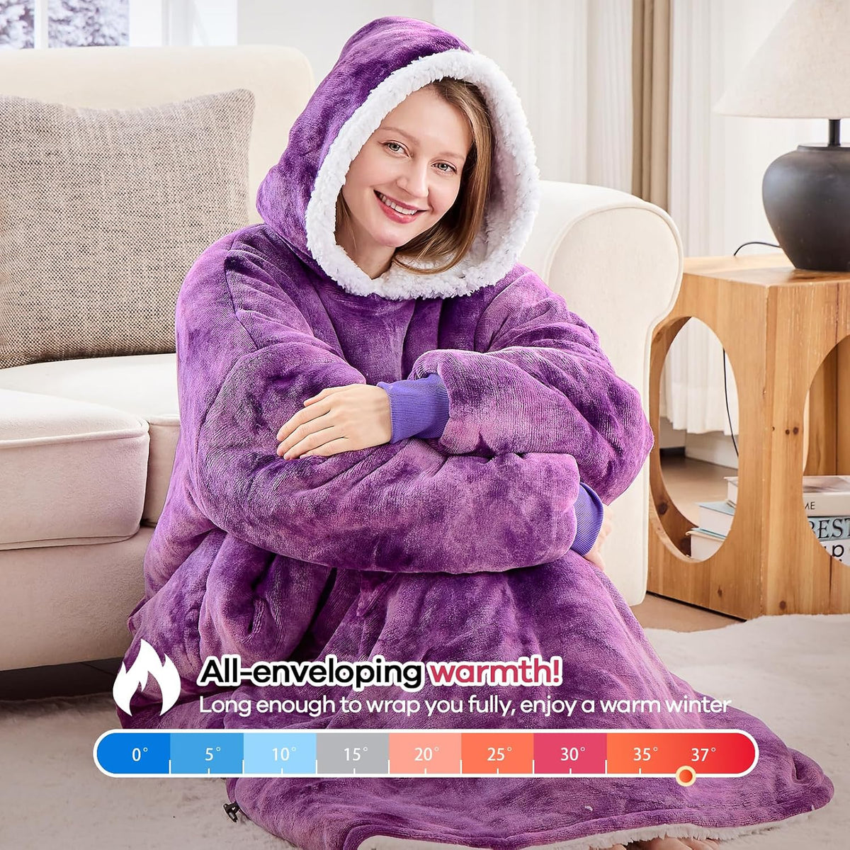 yescool Wearable Blanket Hoodie as Christmas Birthday Gifts for Women Mom - Colors B