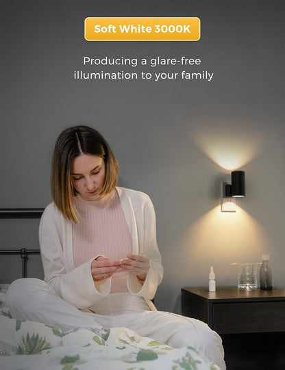 L LOHAS LED Night Light, Amber Nightlight, Dimmable Night Light 100LM, Light Sensor, Yellow Nightlight, Sleep Light for Kids, Soft & Warm Light for Bedroom, Hallway, Bathroom, 2 Pack