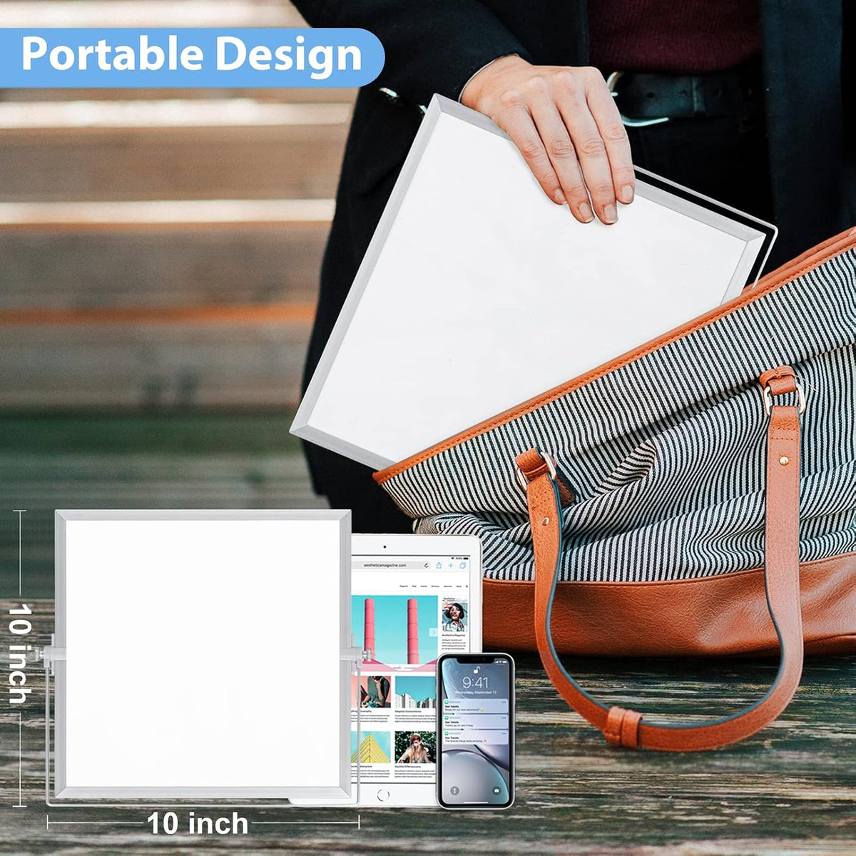 ARCOBIS Dry Erase White Board with Stand, 12" x 16" Weekly Double-Sided Desktop Whiteboard 10 Markers, 4 Magnets, 1 Eraser, Portable Magnetic Dry Erase Calendar for Planning, to Do List, Memo, School