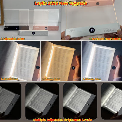 LED Flat Book Light for Reading at Night in Bed, Black