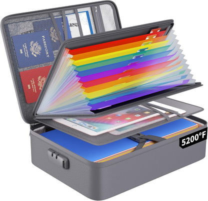 ENGPOW Fireproof File Organizer Bag with 13 Pockets Accordion File Folder