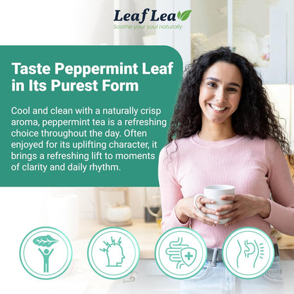 LeafLea Peppermint Tea Bags, Pure Peppermint Leaf Tea, 80 Count, 2-Pack