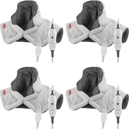 Sunbeam Contoured Heating Pad for Neck & Shoulder Pain Relief with Auto Shut Off Moist Heating Option 22 x 19 Grey