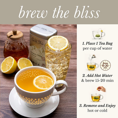 Wild Bliss Organic Wild Yarrow Flower Herbal Tea, 25 Tea Bags