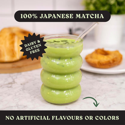The Harmony Matcha Vanilla (10 Sticks) Premium Sweetened Japanese Matcha Powder, Rich in Antioxidants & L-Theanine, Dairy, Gluten, & Preservative Free, Serve Hot or Iced