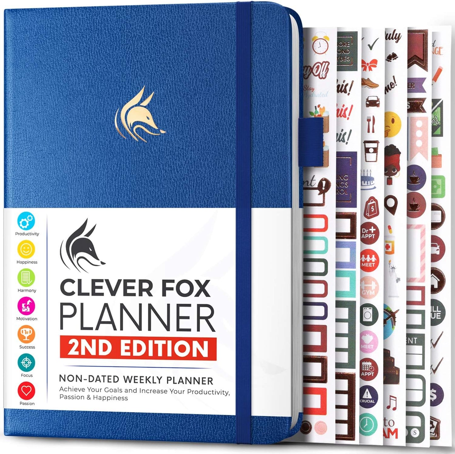 Clever Fox Planner 2nd Edition – Colorful Weekly & Monthly Goal Planner, Time Management & Productivity Organizer, Undated, A5 (Dark Teal)