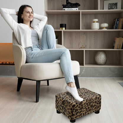 CAROLMADE Small Foot Stool Ottoman Footstool with Legs Under Desk Footrest for Living Room Bedroom and Office,Linen-Grey