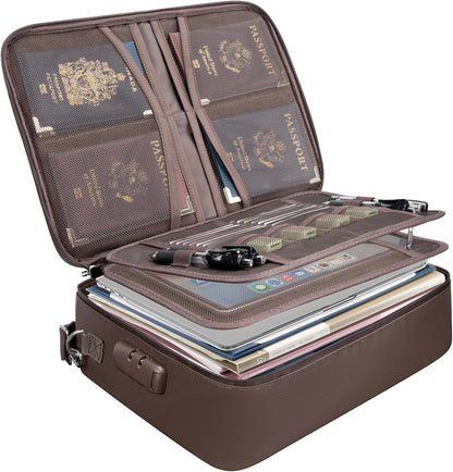 BALEINE Fireproof Document Box with Lock, Waterproof Fire Safe File Bag