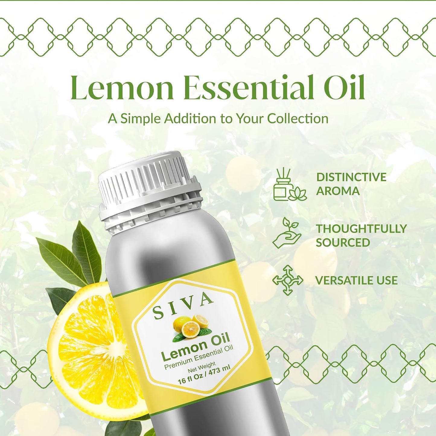 Siva Lavender Essential Oil, Huge Bottle, Large Size, 16 Fl Oz (473 ml)