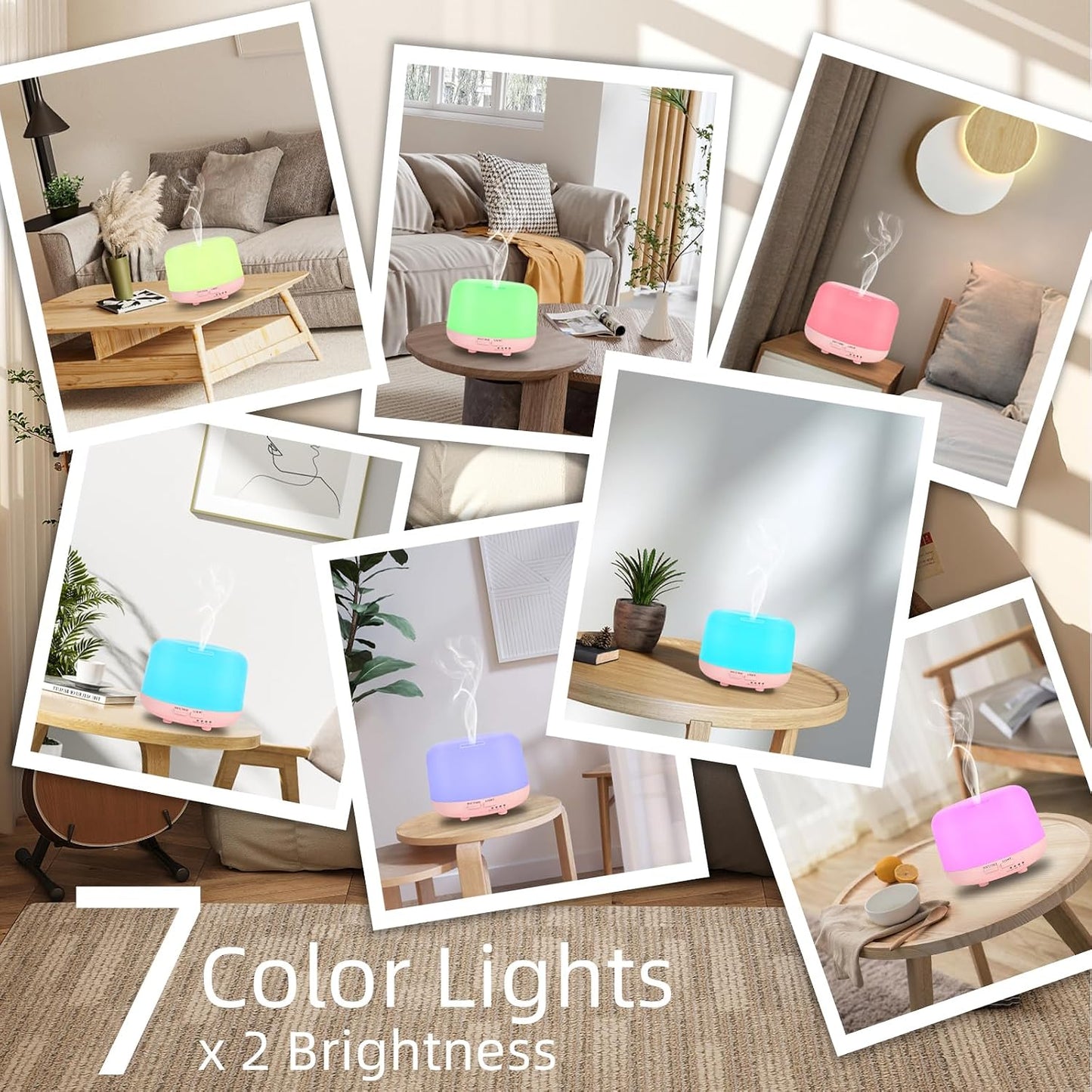 300ML Essential Oil Diffuser, Remote Control Ultrasonic Aromatherapy Oil Diffusers Cool Mist Humidifier, Waterless Auto-Off and 7 LED Light Colors for Bedroom, Yoga, SPA, Baby