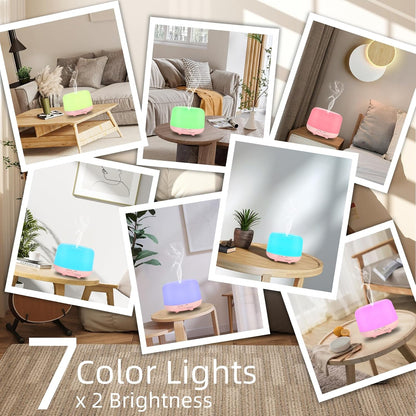 300ML Essential Oil Diffuser, Remote Control Ultrasonic Aromatherapy Oil Diffusers Cool Mist Humidifier, Waterless Auto-Off and 7 LED Light Colors for Bedroom, Yoga, SPA, Baby