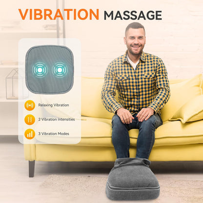 Snailax 2-in-1 Shiatsu Foot and Back Massager with Heat - Kneading Foot Warmer, Electric Feet Massage, Massagers for Back,Leg, Fathers Day Gift for Dad Men Women