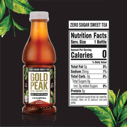 Gold Peak Zero Sugar Diet Iced Tea Drink, 16.9 fl oz