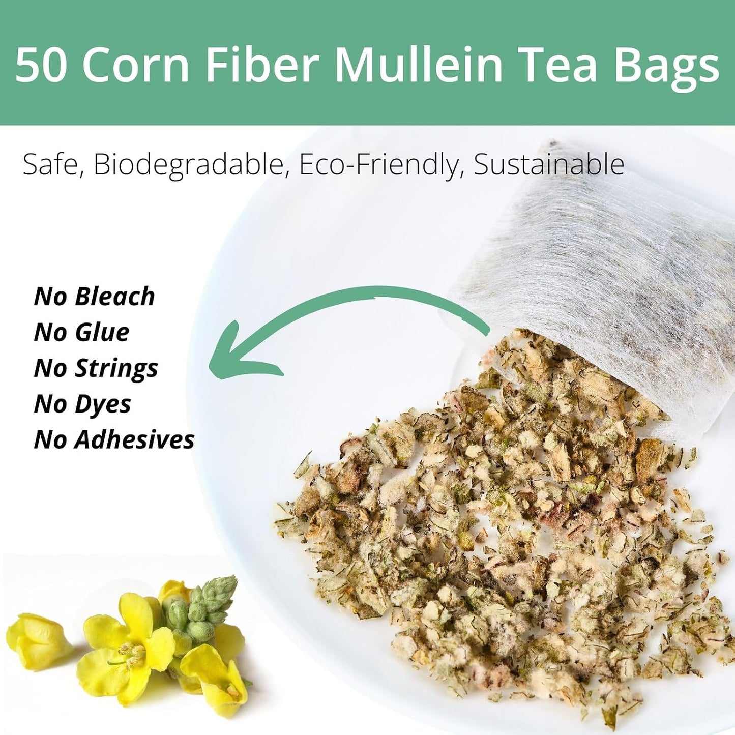 60 Lemon Balm Tea Bags - VitalForest Dried Lemon Balm Leaves Tea -1.5g/Bags, Calming Herb, Stress Relief & Sleep Support, Non-GMO, Caffeine-Free