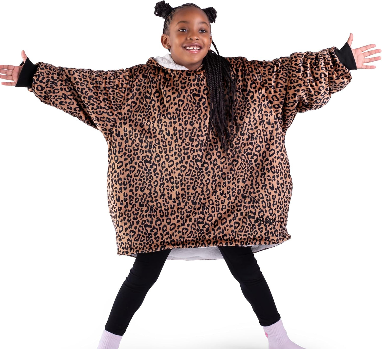 Bare Home Wearable Blanket Hoodie - Soft Plush Sherpa - Warm and Cozy - Oversized Wearable Blanket