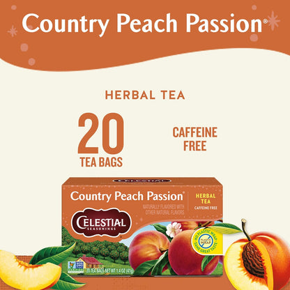Celestial Seasonings Chamomile Tea Bags - Honey Vanilla Herbal Tea, Caffeine Free, 20 Bags Per Box (Pack of 6)