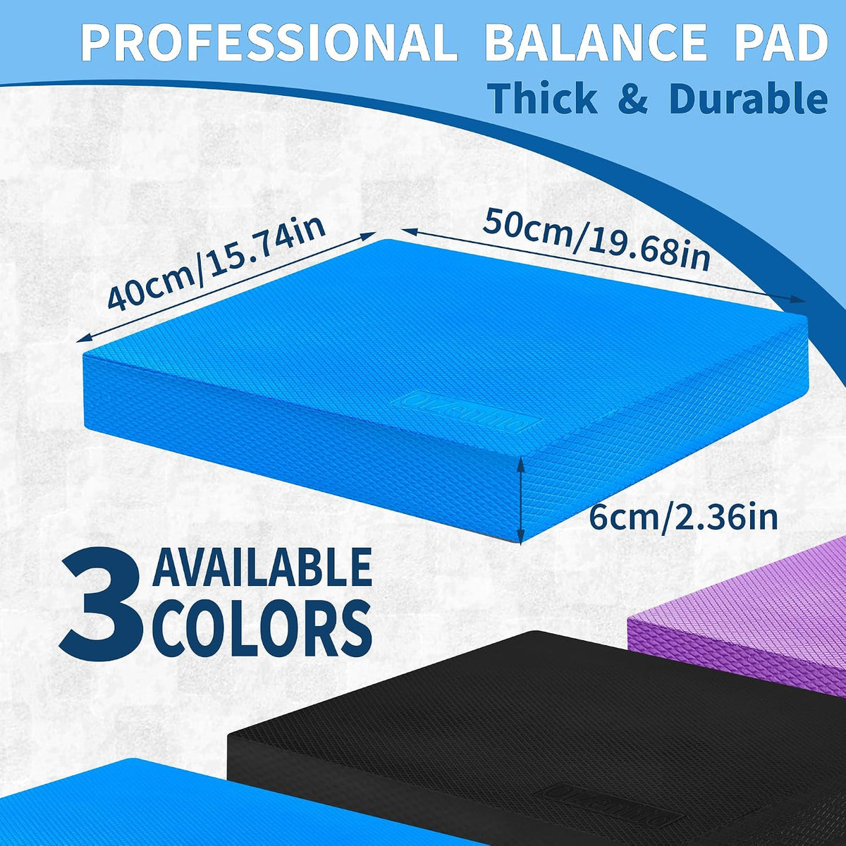 Professional Foam Balance Pad, Large Balance Pads for Physical Therapy, Foam Balance Board for Rehabilitation Stability Workout Knee and Ankle Exercise Strength Training