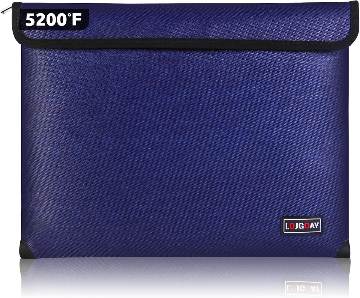 Fireproof Document Bag - with 5200°F Heat Insulated, Waterproof Fireproof Bag with Zipper, 8 Layers of Functional Materials, Fireproof Money Bag for Cash/Documents/Valuables, Fire bag 11"x7.7"