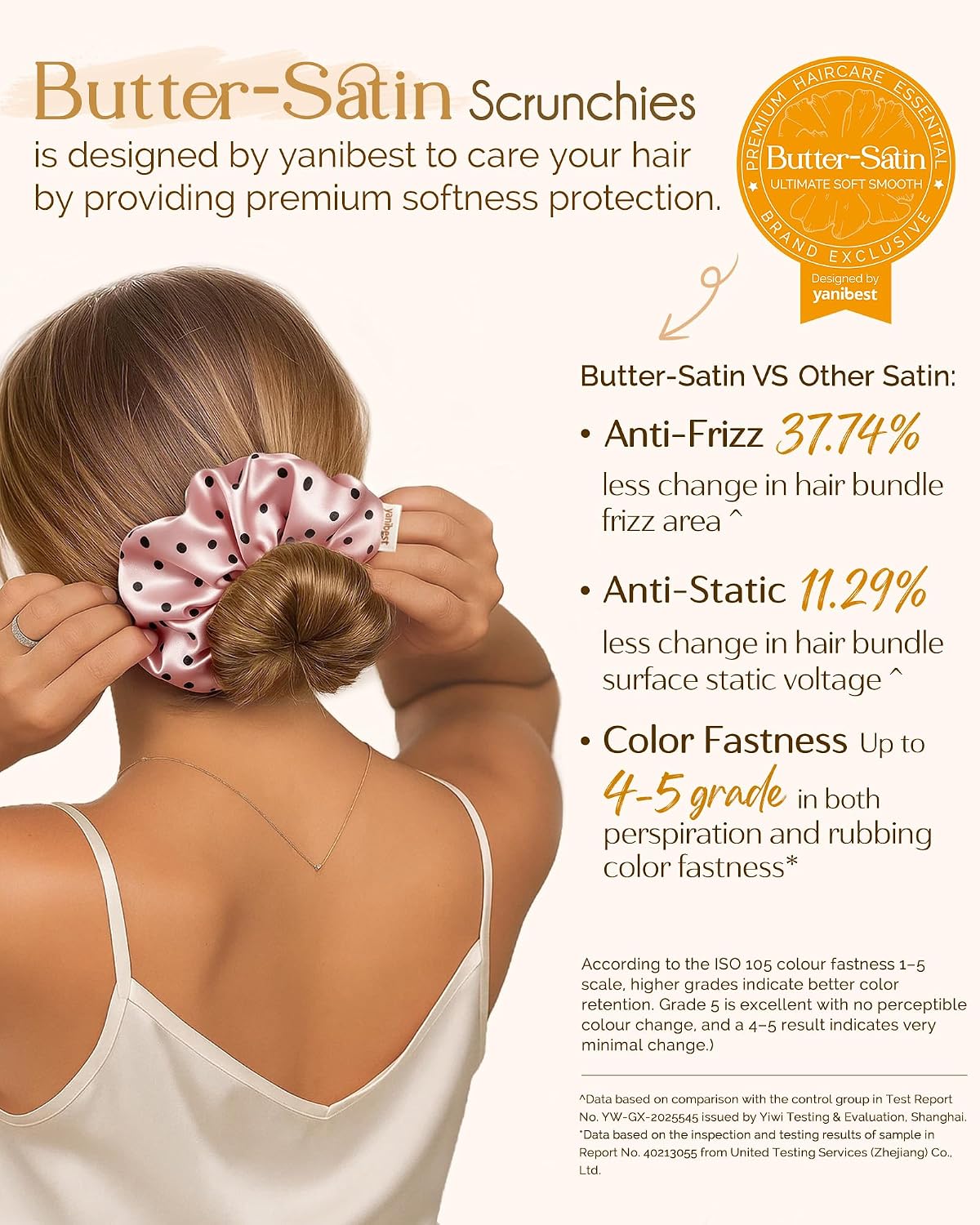Yanibest 8 Pcs Satin Scrunchies - Silk Scrunchies Ponytail Holders, Soft Satin Hair Ties No Damage, Hair Accessories for Women