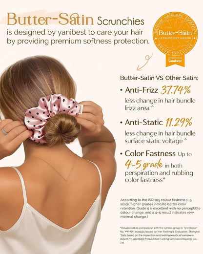 Yanibest 8 Pcs Satin Scrunchies - Silk Scrunchies Ponytail Holders, Soft Satin Hair Ties No Damage, Hair Accessories for Women