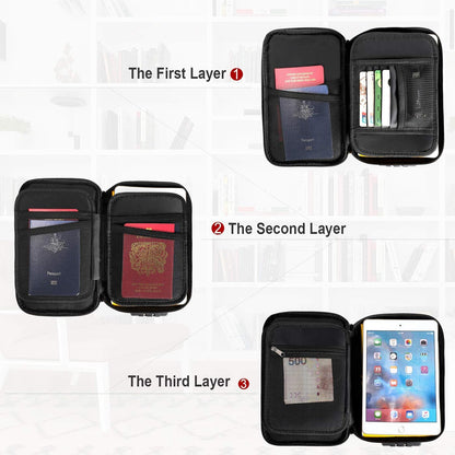 ENGPOW Small Fireproof Storage Organizer Case with Lock, 9”x 5.3”x 3.7”