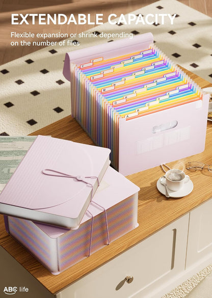 ABC life 26 Pockets Accordion File Organizer, Expanding File Folders