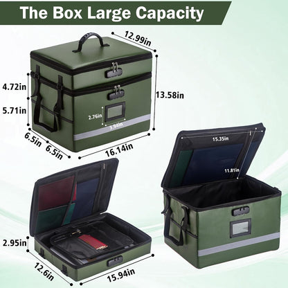 EXLIFBAG Fireproof File Organizer with Lock, 1 Layer