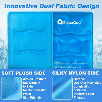 RelaxCoo Large Flexible Ice Pack for Injuries Reusable Gel, 11x14.5 Inches, Cold Compress for Hip, Shoulder, Knee, Back Pain, Swelling, Bruises, Surgery