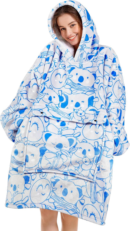 Narecte Cozy Oversized Blanket Hoodie Wearable Blanket Adults Soft Hooded Blanket Hoodie Birthday Gifts for Women Christmas - Colors A