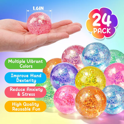 VESPRO 12 Pack Fidget Stress Balls for Adults, Cute Octopus Stress Sensory Stress Ball, Bulk Squishy Squeeze Ball Toys Set for Classroom Prizes and Birthday Party Favors
