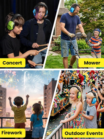 Dr.meter Ear Muffs for Noise Reduction: 27.4SNR Noise Cancelling Headphones for Kids Adults, EM100 Adjustable Hearing Protection Earmuffs for Monster Jam, Autism Sensory, Concerts, Fireworks- 3PACK