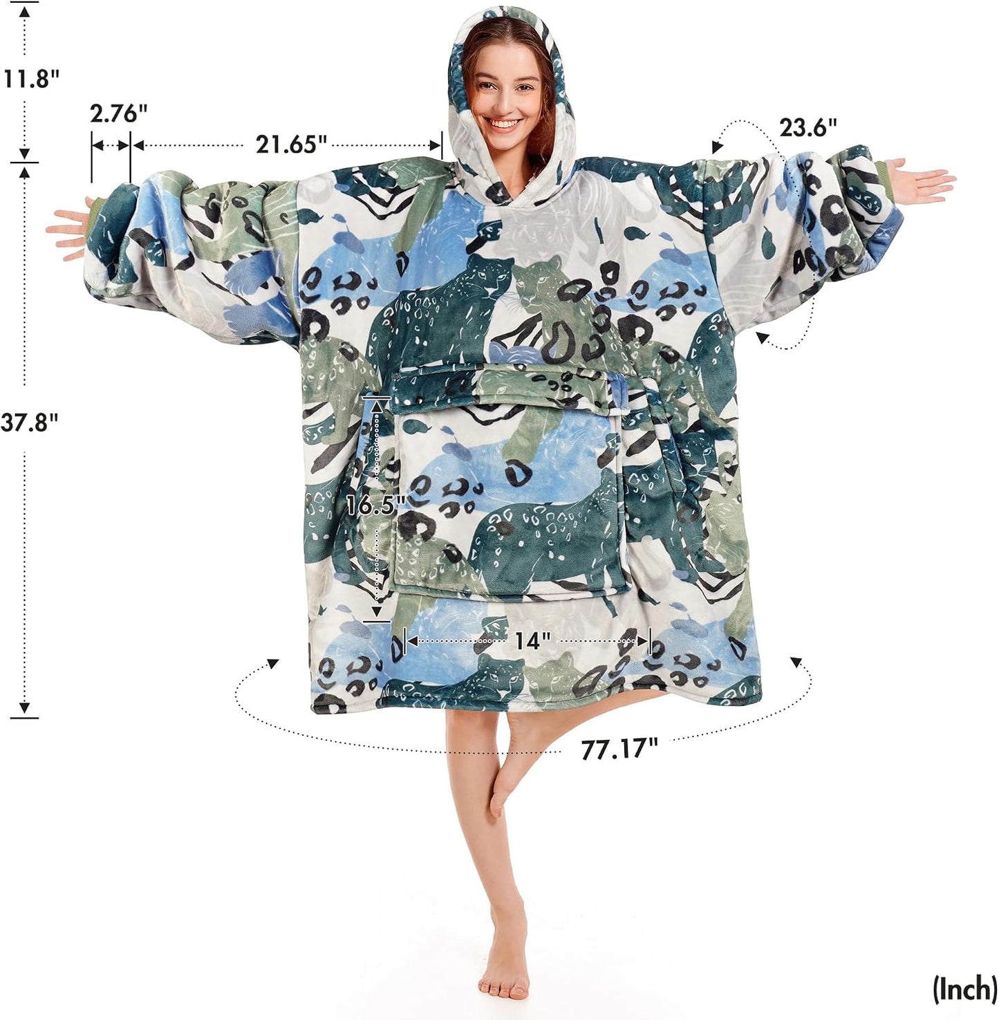 Narecte Cozy Oversized Blanket Hoodie Wearable Blanket Adults Soft Hooded Blanket Hoodie Birthday Gifts for Women Christmas - Colors A