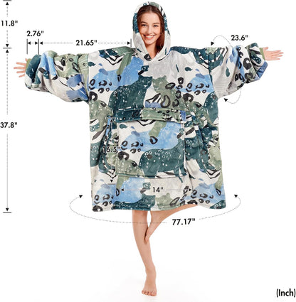 Narecte Cozy Oversized Blanket Hoodie Wearable Blanket Adults Soft Hooded Blanket Hoodie Birthday Gifts for Women Christmas - Colors A