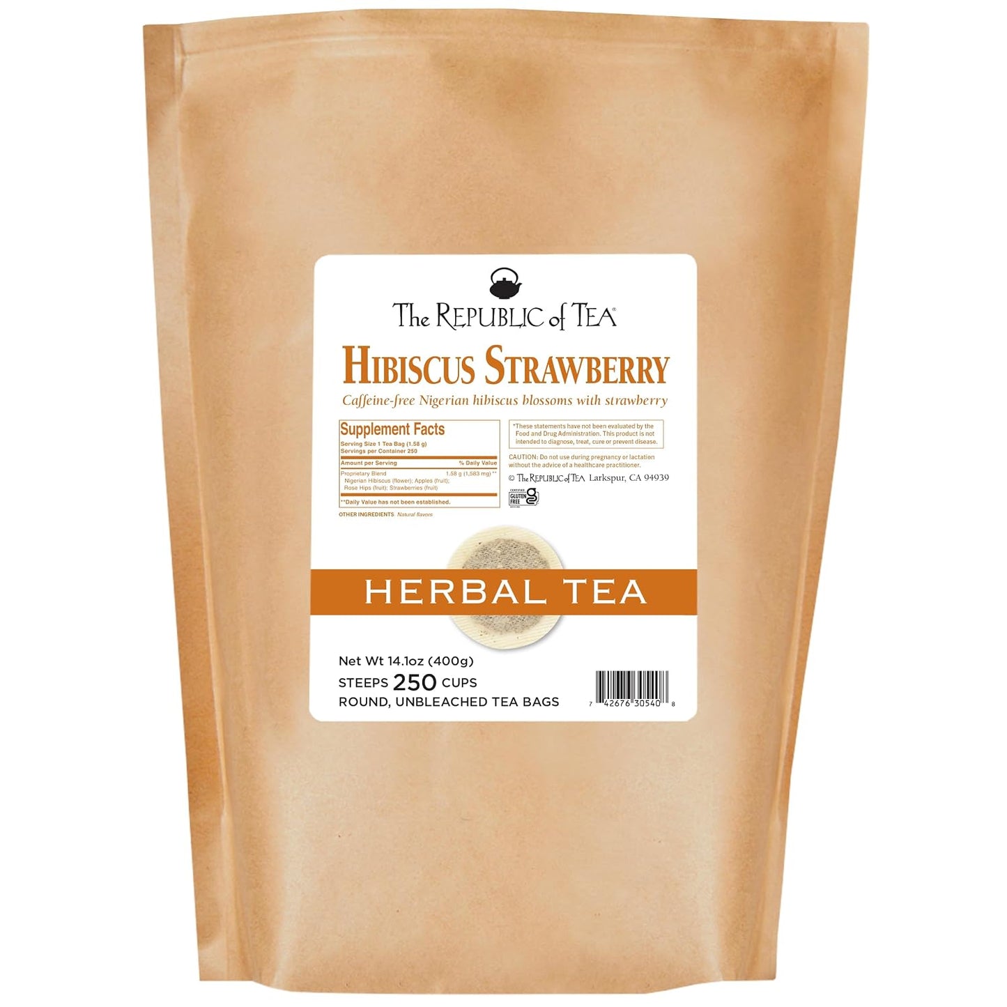 The Republic of Tea – Hibiscus Strawberry Tea, 36 Tea Bags, Herbal Blend, Caffeine Free, Gluten Free