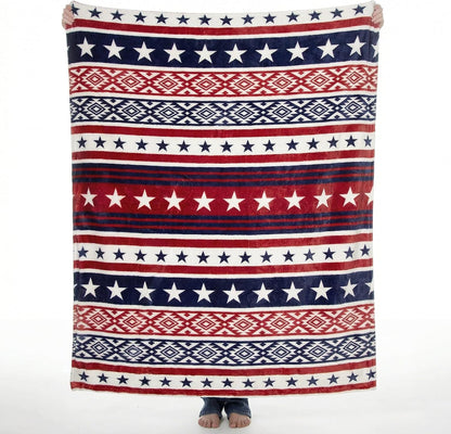 Carstens, Inc. Travel Blanket, Premium Compact 2-in-1 Airplane Blanket/Pillow, Open Sky Blue Aztec