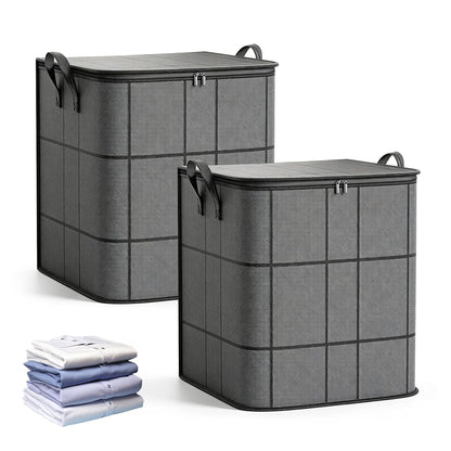 180L Spacious Moving Storage Bin 2PC, L Zippered Fabric Clothes Organizer