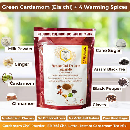 T2GO Authentic Karak Masala Chai Tea Mix – Just Add Water, 8 oz | Bold karak-style masala chai — real milk & spices in every scoop, no simmering