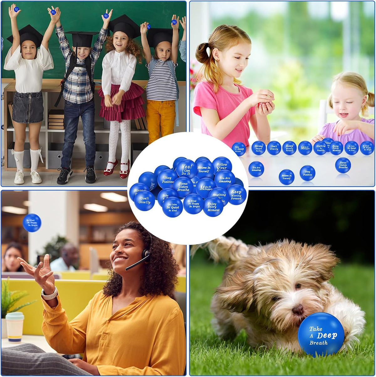 Poen 120 Pcs Motivational Foam Balls with Inspirational Quotes