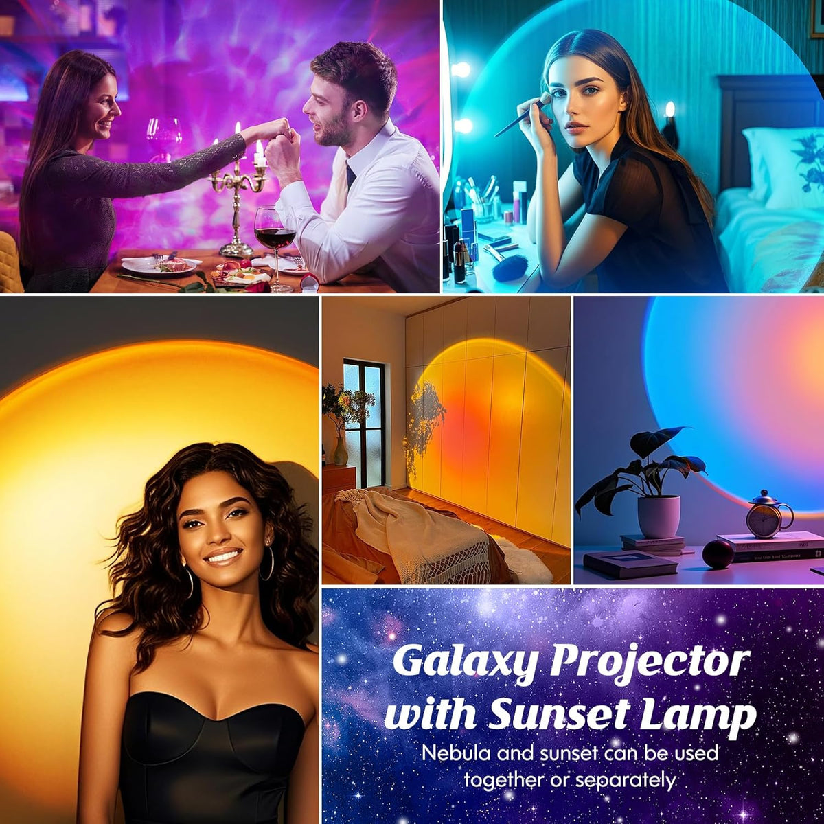 Galaxy Sunset Lamp Projector, 41 Lighting Modes with Remote & Timer Control