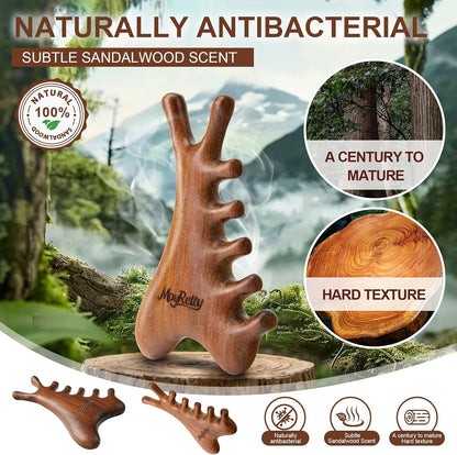 MoyRetty Wooden Gua Sha Tool, Sandalwood Face & Body Massager