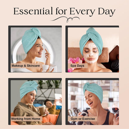 Lili&James 100% Cotton Hair Towel Wrap for Women & Kids – 420 GSM Quick Dry Hair Turban with Double Button Loop, Anti Frizz Non Microfiber Hair Drying Towel for Curly, Long & Thick Hair (Lilac)