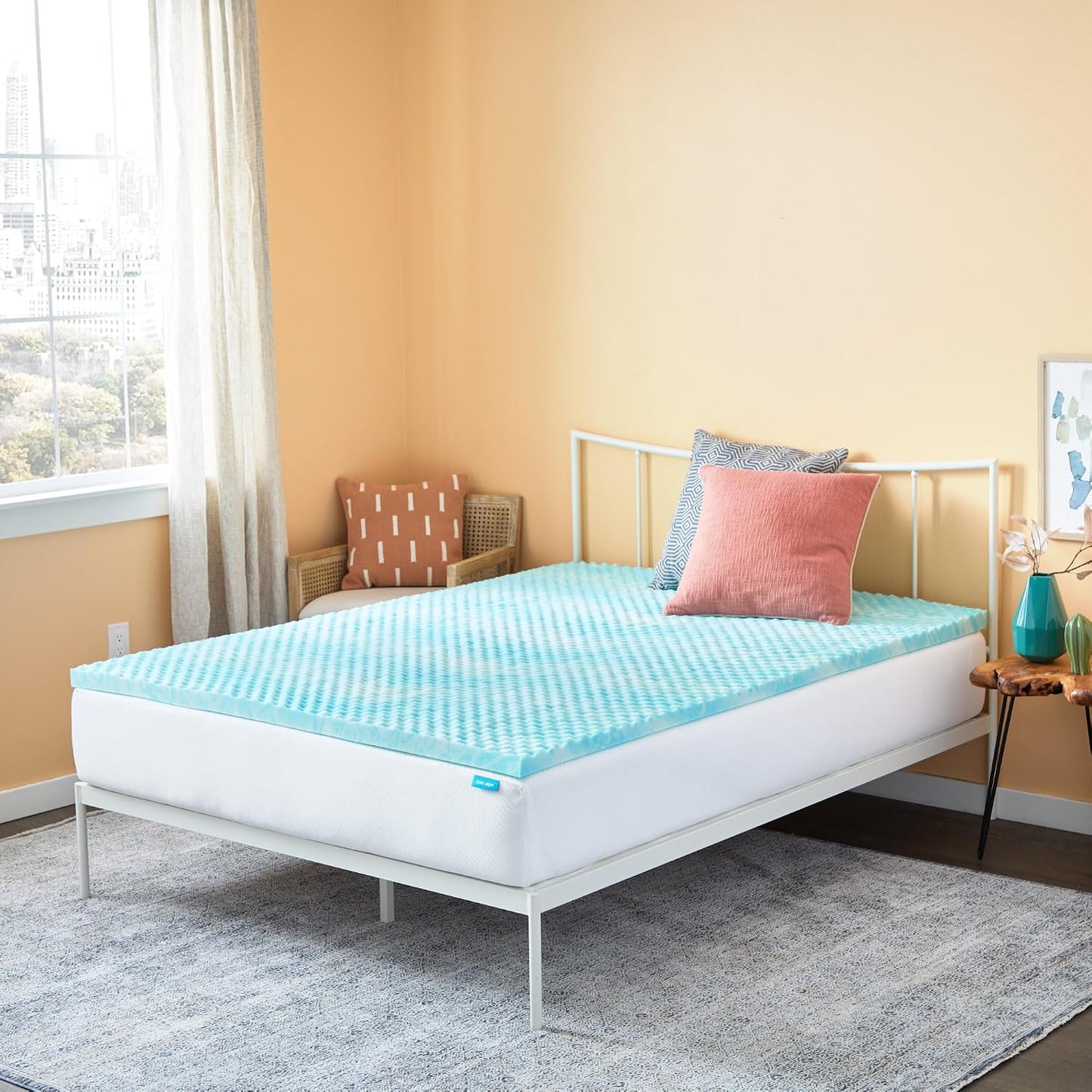 Linenspa Memory Foam Mattress Topper, Queen Size - 2 Inch Gel Infused Memory Foam - Plush Feel - Cooling and Pressure Relieving - CertiPUR Certified