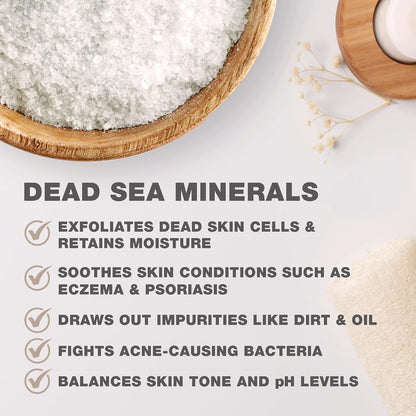 One With Nature 100% Pure Dead Sea Salt, 5Lb -Fine Bath Salts for Soaking, Body Exfoliator, 21 Essential Minerals with Magnesium, Sulphur. Fragrance-Free, Men, Women, Children. Helps Skin Conditions