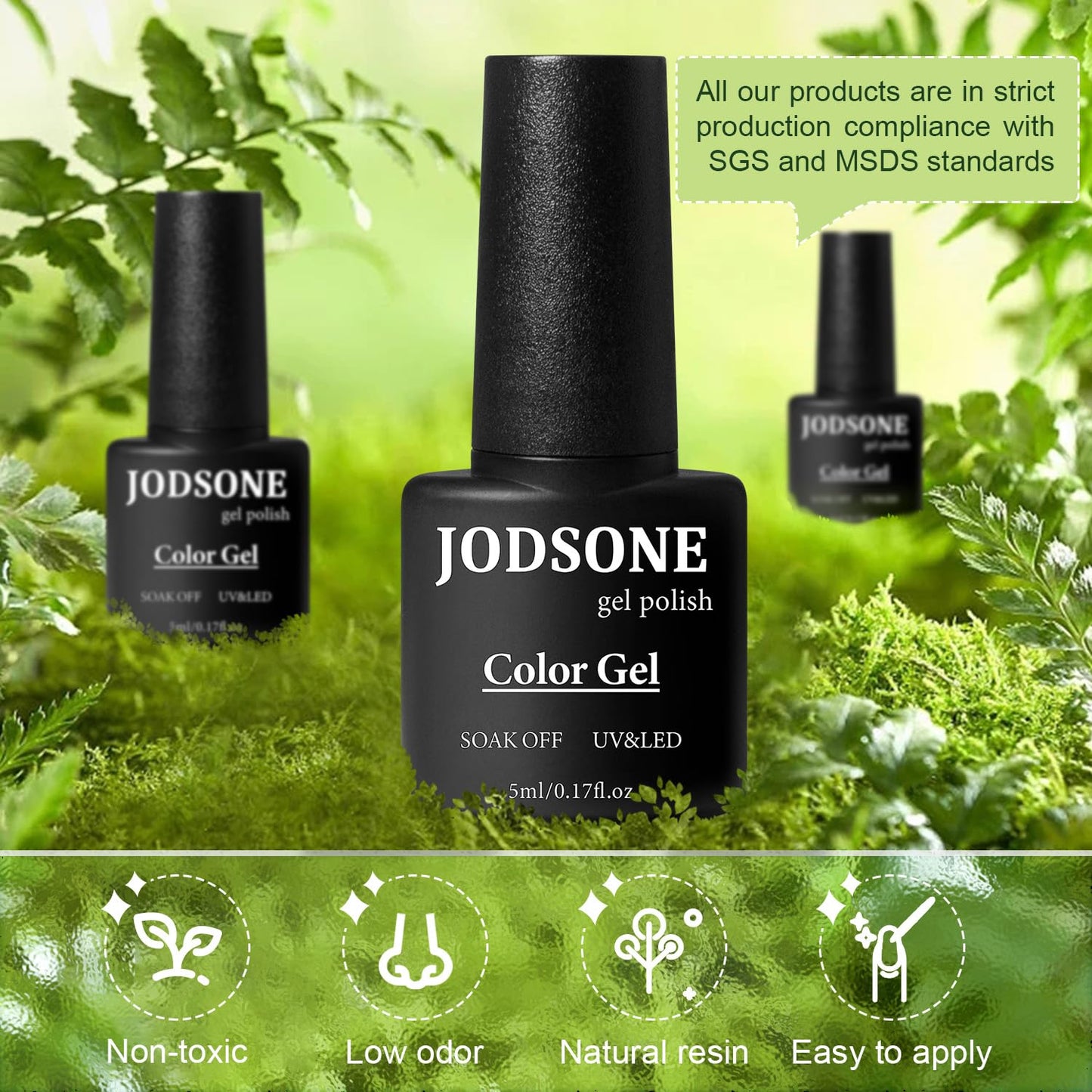 JODSONE Gel Nail Polish Kit 60 PCS with U V Light Soak off Base Top Coat 55 Shine Colors Gel Nail Kit Bright and Dark Brown Wine Red Series Manicure Set for Women and Girls